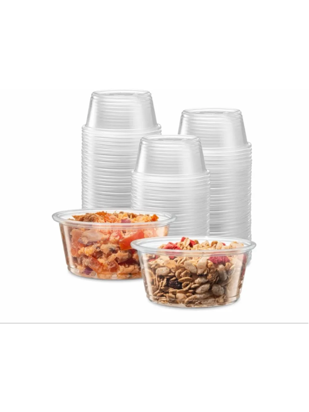 NEW 200 Cups Clear Disposable Plastic Portion No Lids Small Containers 3.25 oz